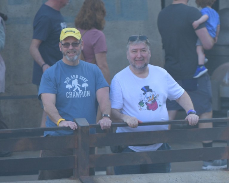 Bob and Dave looking out over the railing