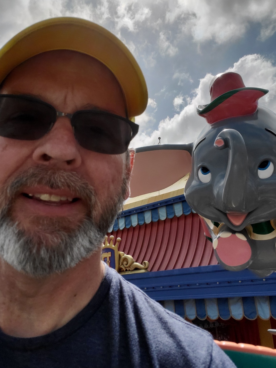 Dave with Dumbo flying in the background.