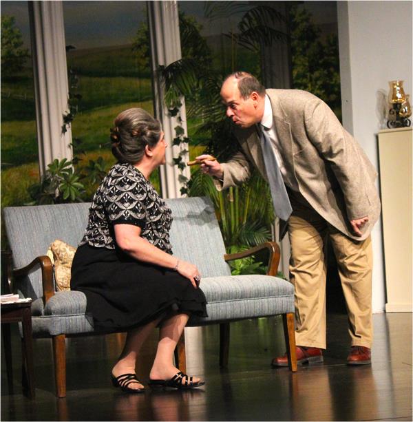 David Wahr and Mary Kurtz as Big Daddy and Big Momma in the Monroe Community Players production of Cat on a Hot Tin Roof